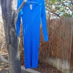 Express Dress Vibrant Blue Ribbed Sweater